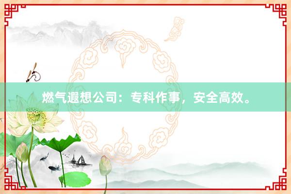 燃气遐想公司：专科作事，安全高效。